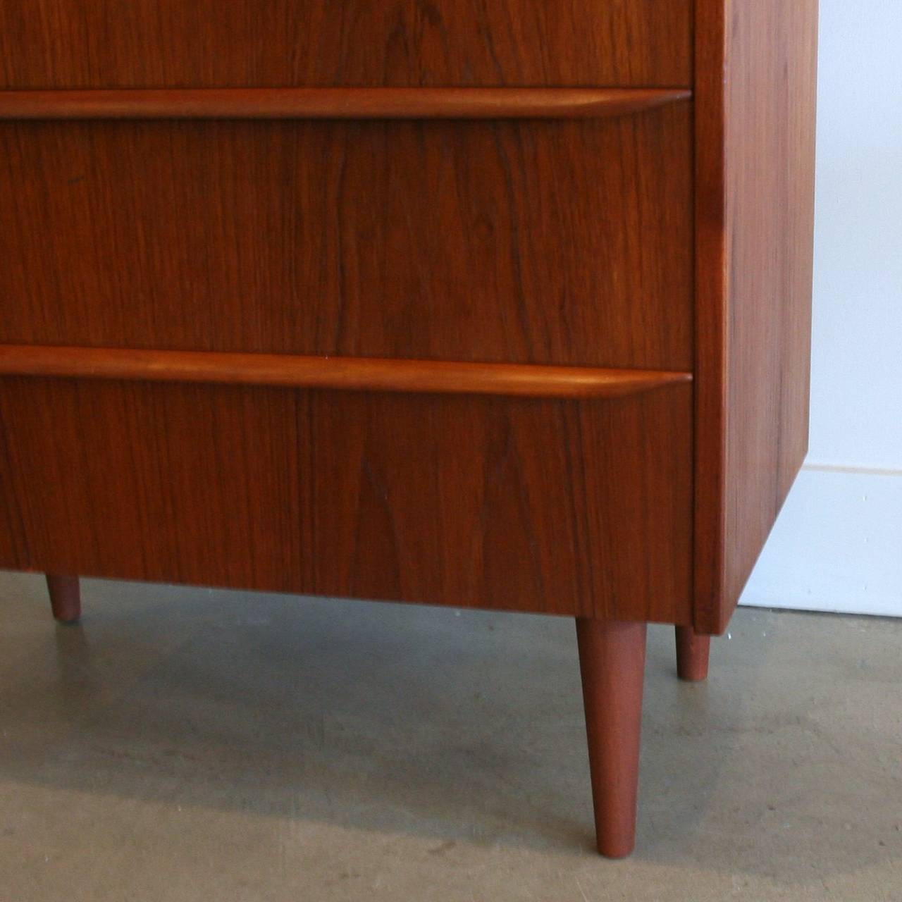 Mid-Century Modern Vintage Danish Teak Five-Drawer Dresser