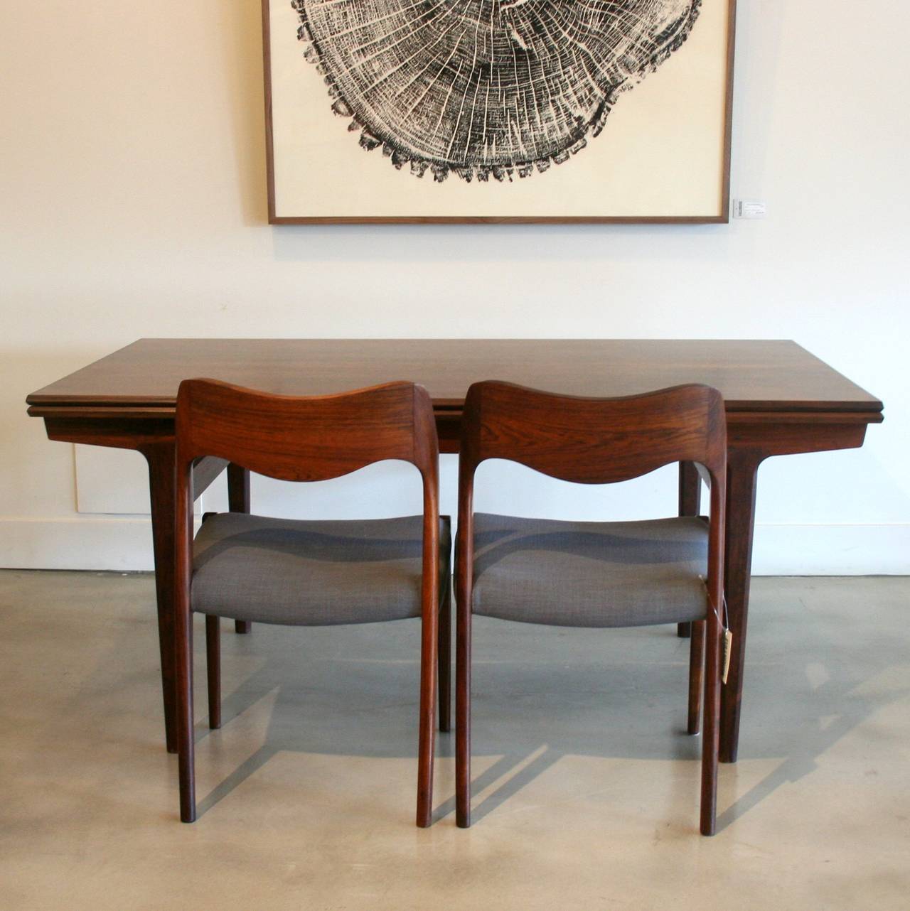Vintage Danish Rosewood Dining Table In Excellent Condition In Vancouver, BC