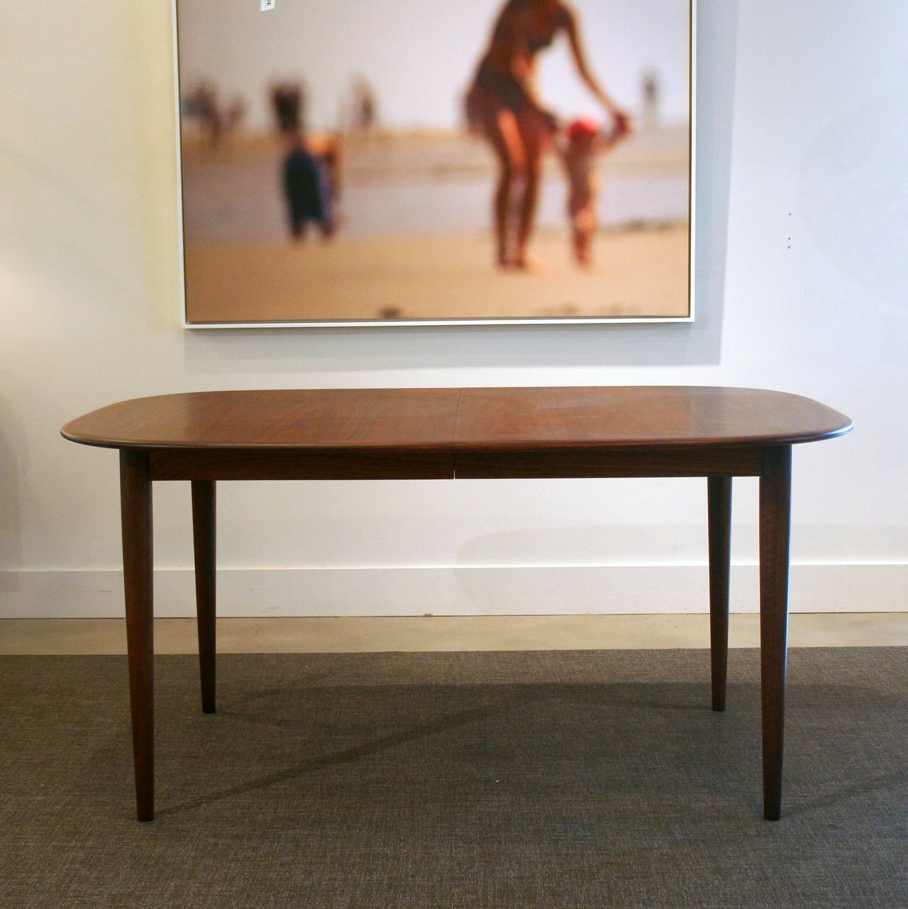Vintage Danish Rosewood Dining Table with Two Leaves