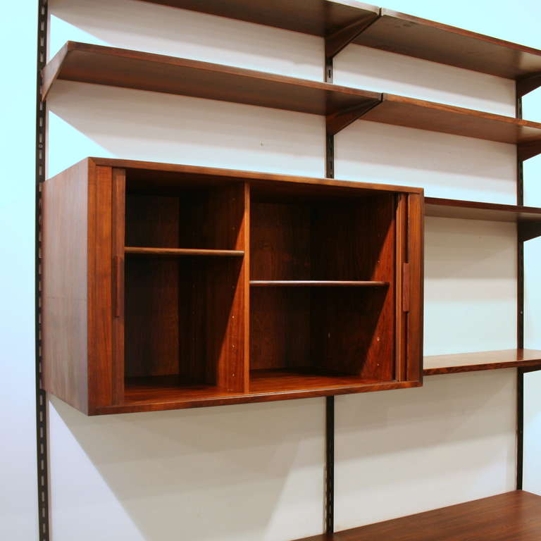 Mid-20th Century Vintage Rosewood Wall System by Kai Kristiansen