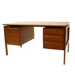 Danish Teak Double Pedestal Desk