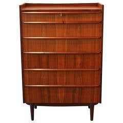 Vintage Danish Rosewood Six-Drawer Dresser