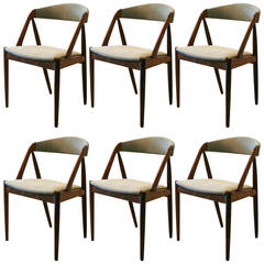 Vintage Danish Rosewood Dining Chairs, Set of Six
