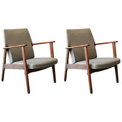 Pair of Vintage Danish Teak Loungers