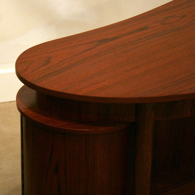 Vintage Teak Kidney-Shaped Desk 3