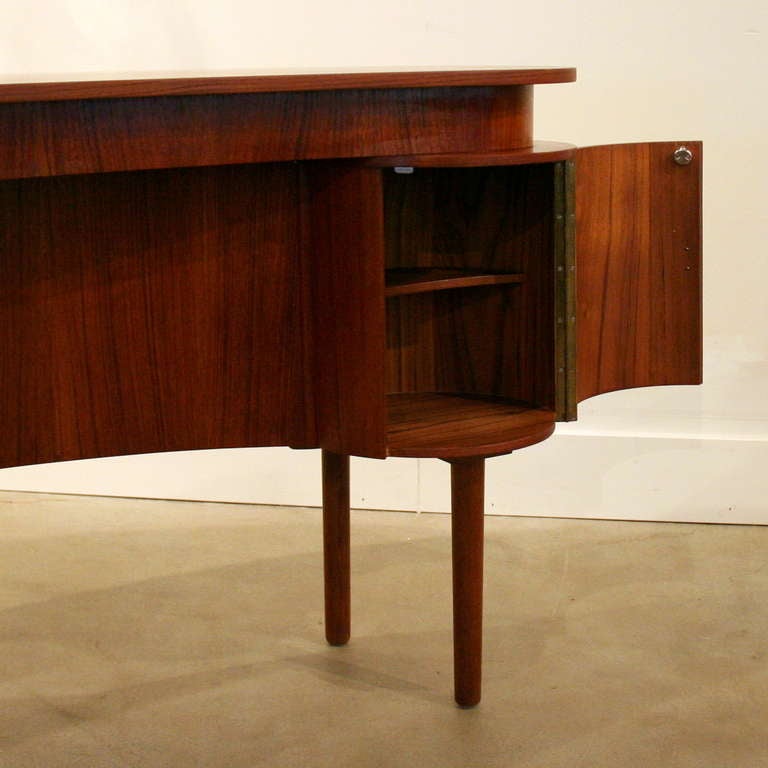 Danish Vintage Teak Kidney-Shaped Desk
