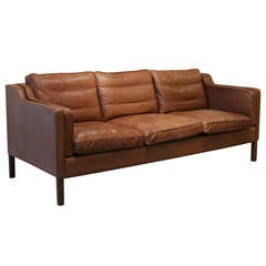 Vintage Mocha Leather Sofa by Stouby