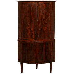 Vintage Rosewood Corner Bar Cabinet