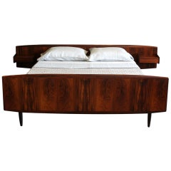 Vintage Danish Rosewood Queen Bed