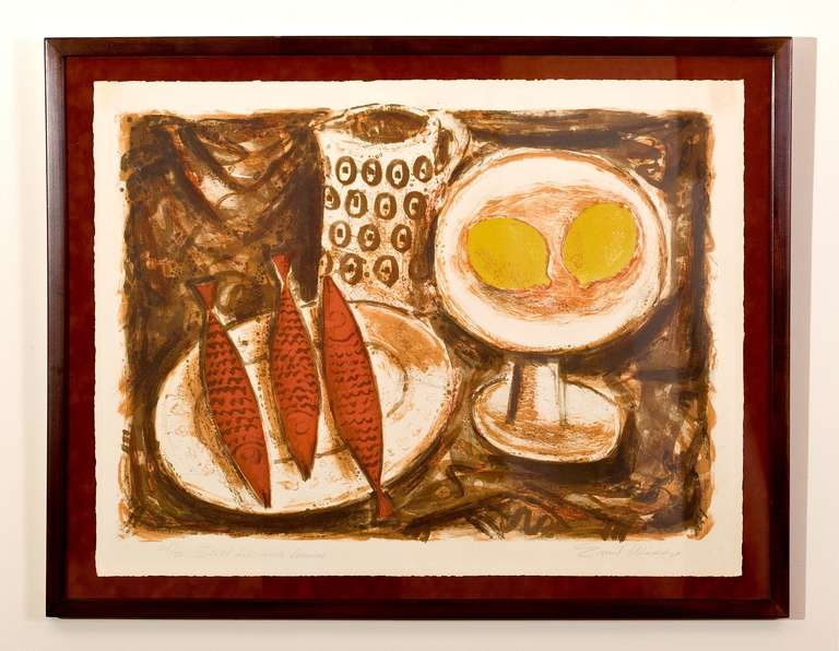 Abstrakte Stillleben von Emil Weddige aus den 1950er Jahren, Paar (amerikanisch) im Angebot