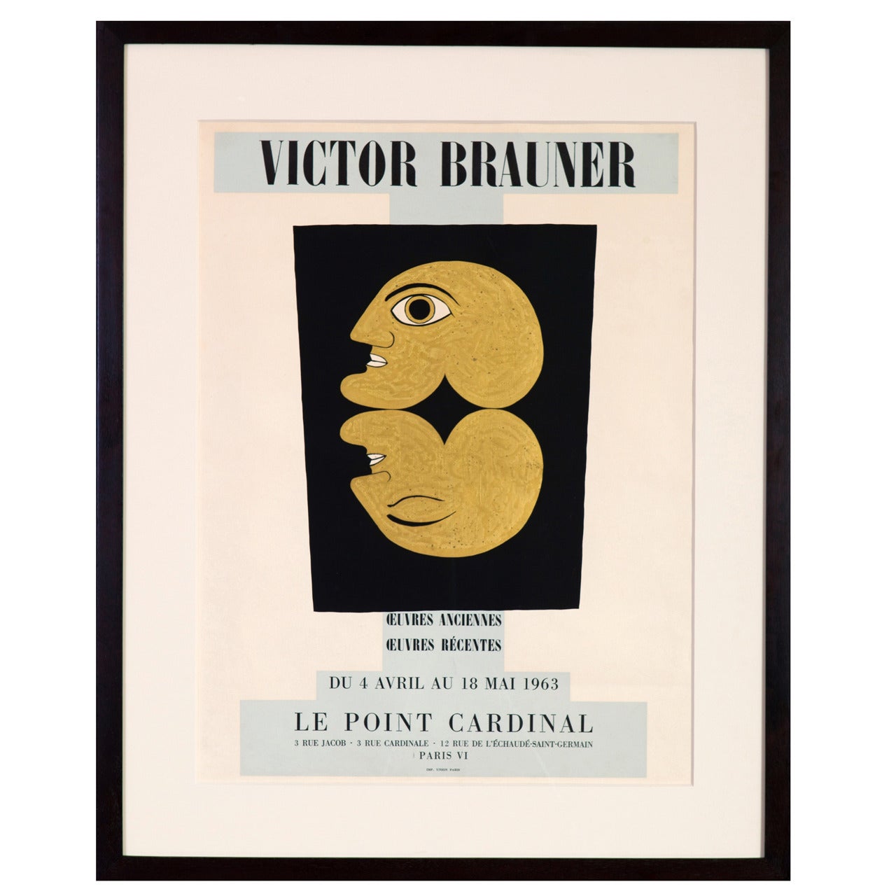 Rare Victor Brauner Exhibition Poster, Paris 1963