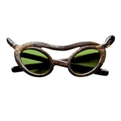 Rare French 50's Snake Sunglasses by Paulette Guinet