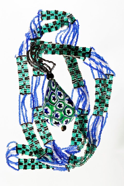 Geometric Art Deco Glass Seed Bead Sautoir 2