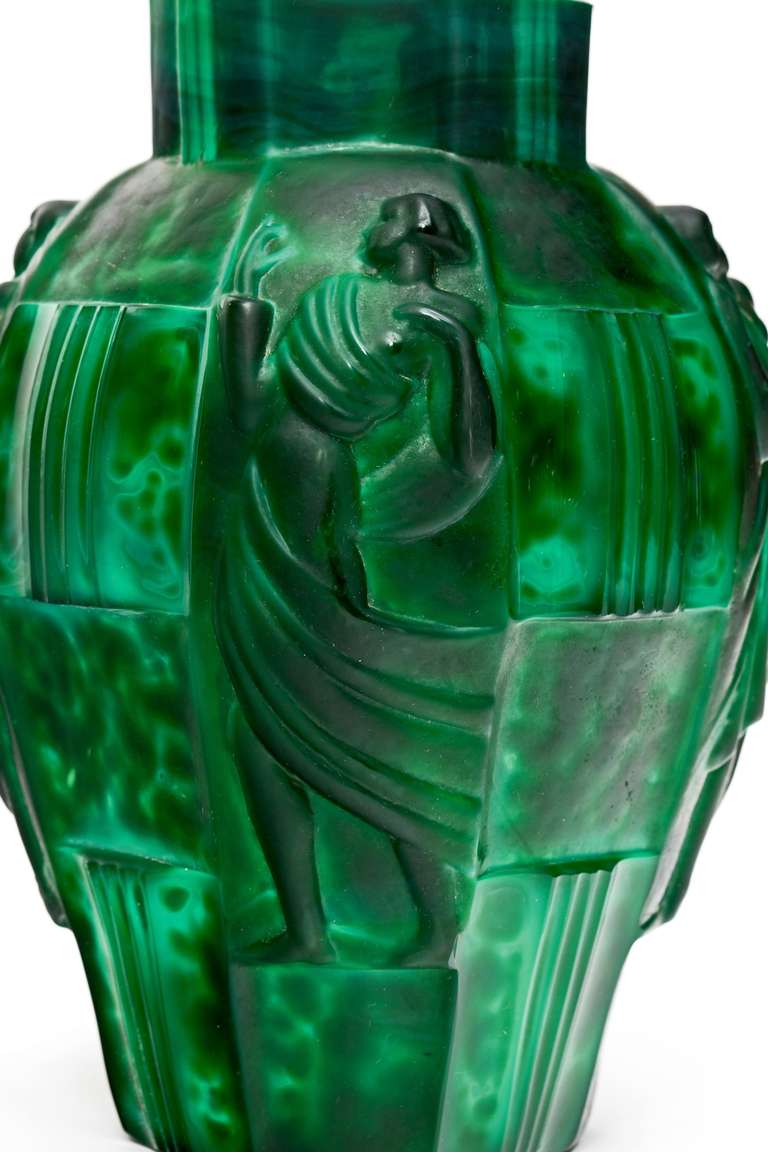 An Art Deco Czech Malachite Glass Vase. - Apr 20, 2016 