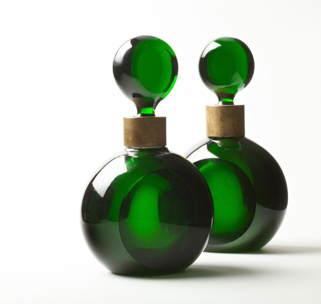 French Fabulous Pair of Parisian Perfume bottles circa 1920's