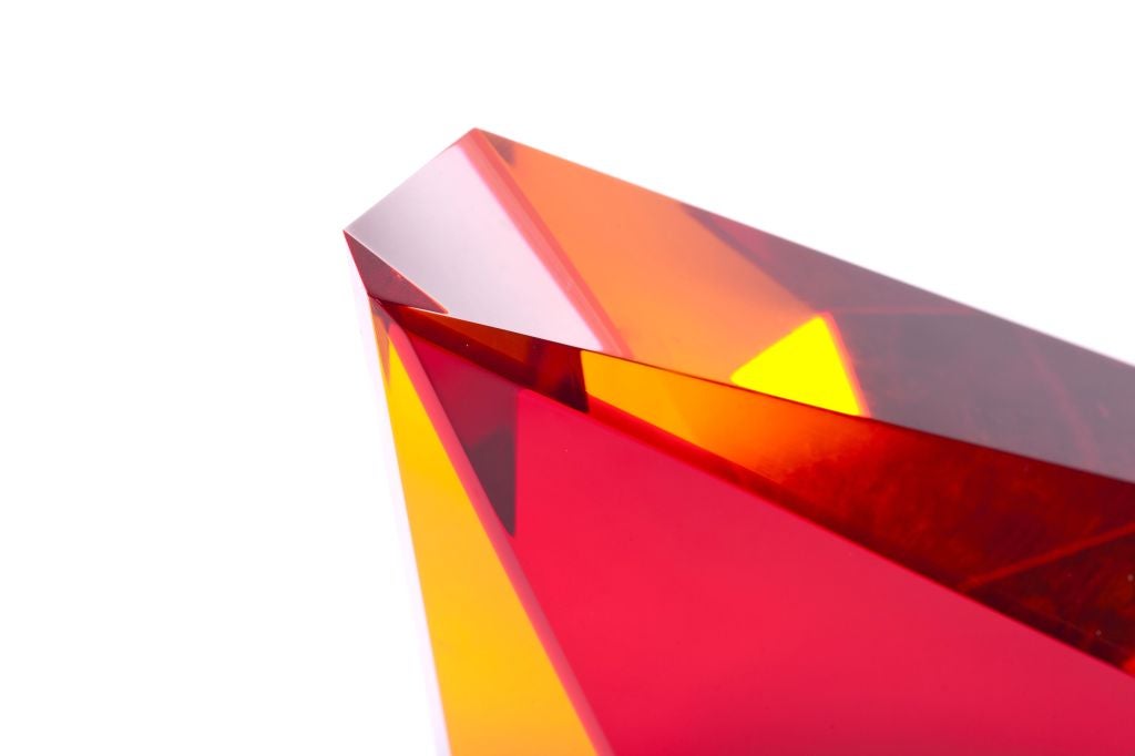 Red, Orange and Clear Norman Mercer Lucite Sculpture 1