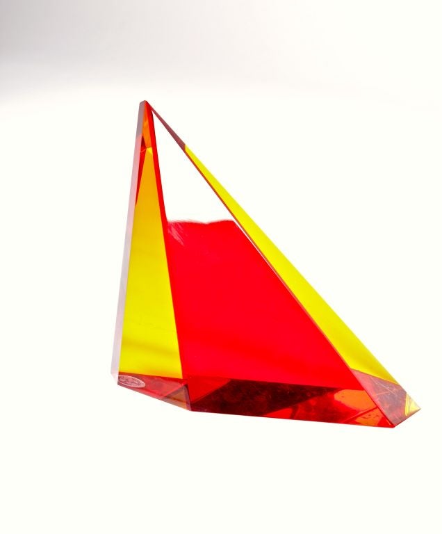 Red, Orange and Clear Norman Mercer Lucite Sculpture 2