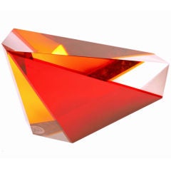 Red, Orange and Clear Norman Mercer Lucite Sculpture