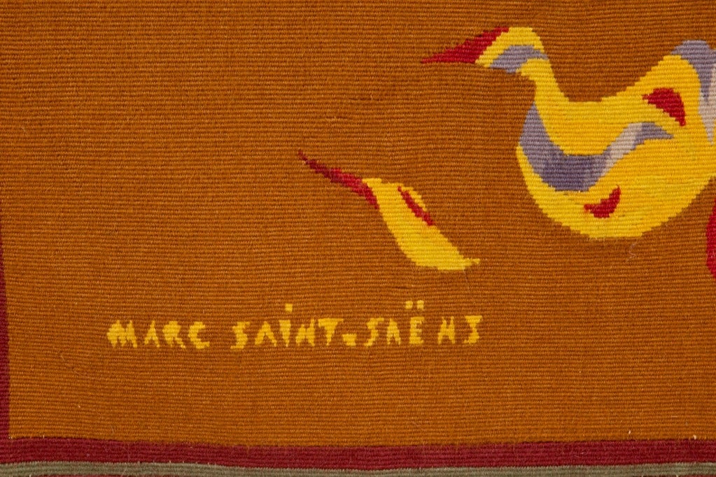 Hand-Woven Marc Saint Saens Art Deco Tapestry