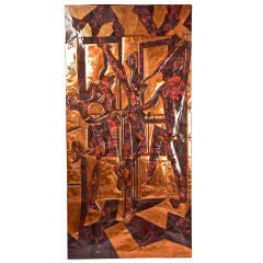 Massive Copper Wall Panel Sculpture of "Les Trois Danseuses" after Picasso 12