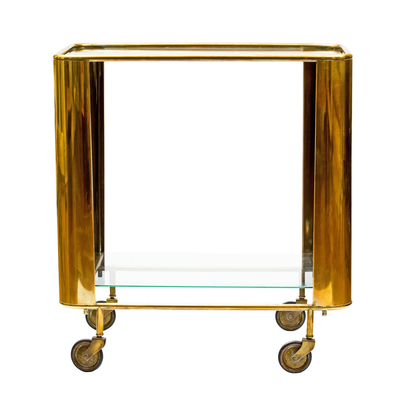 1930's Art Deco Brass Bar Cart