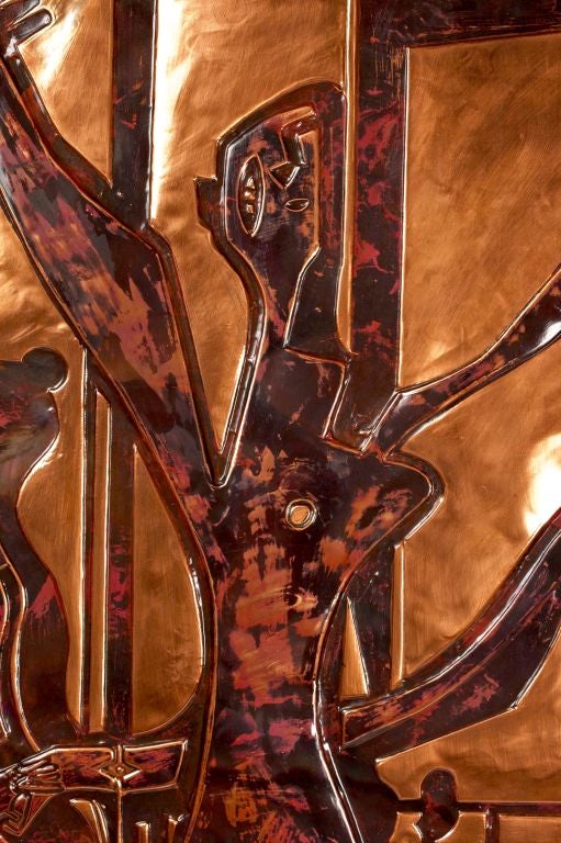 Espagnol Picasso - Sculpture murale en cuivre de « Les Trois Danseuses »  en vente