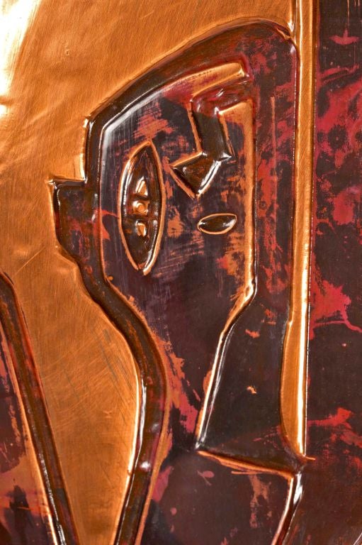 Milieu du XXe siècle Picasso - Sculpture murale en cuivre de « Les Trois Danseuses »  en vente