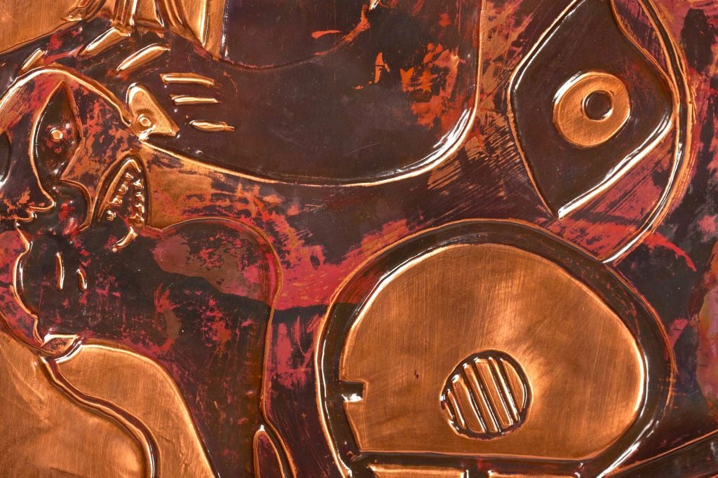 Spanish Picasso Copper Wall Sculpture of 