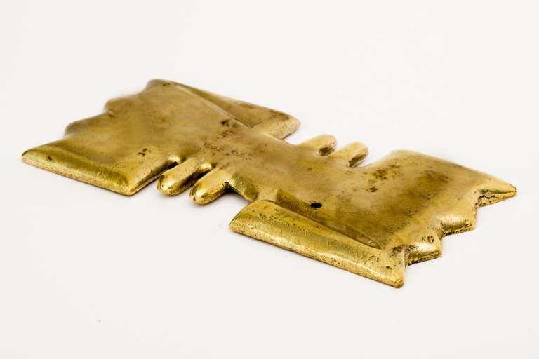 Cubist Figural Brass Tray 2