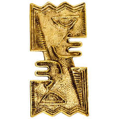 Cubist Figural Brass Tray