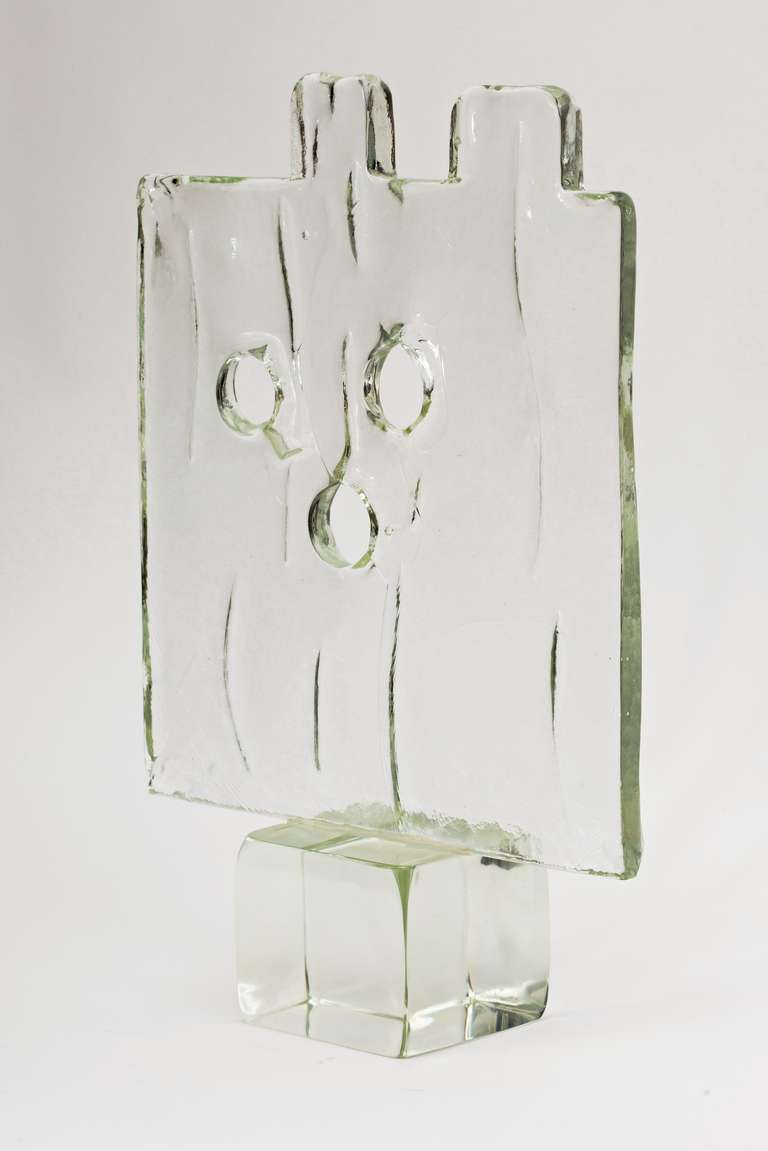 XL Luciano Gaspari Murano Glass Block Sculpture In Good Condition In New York, NY