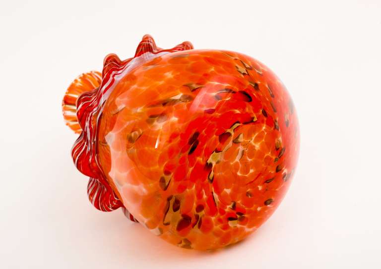 Mid-20th Century 1960's Super Orange Murano Glass Vase