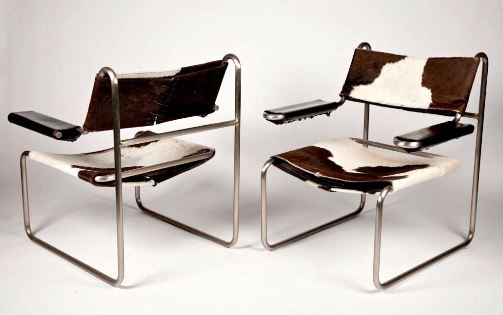 German Pair of Bauhaus Modernist StyleTubular Chairs  For Sale