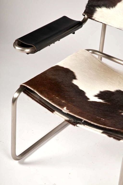 Acier Paire de chaises tubulaires de style moderniste Bauhaus en vente