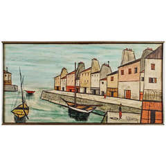 Seaside Port by French Artist Villard