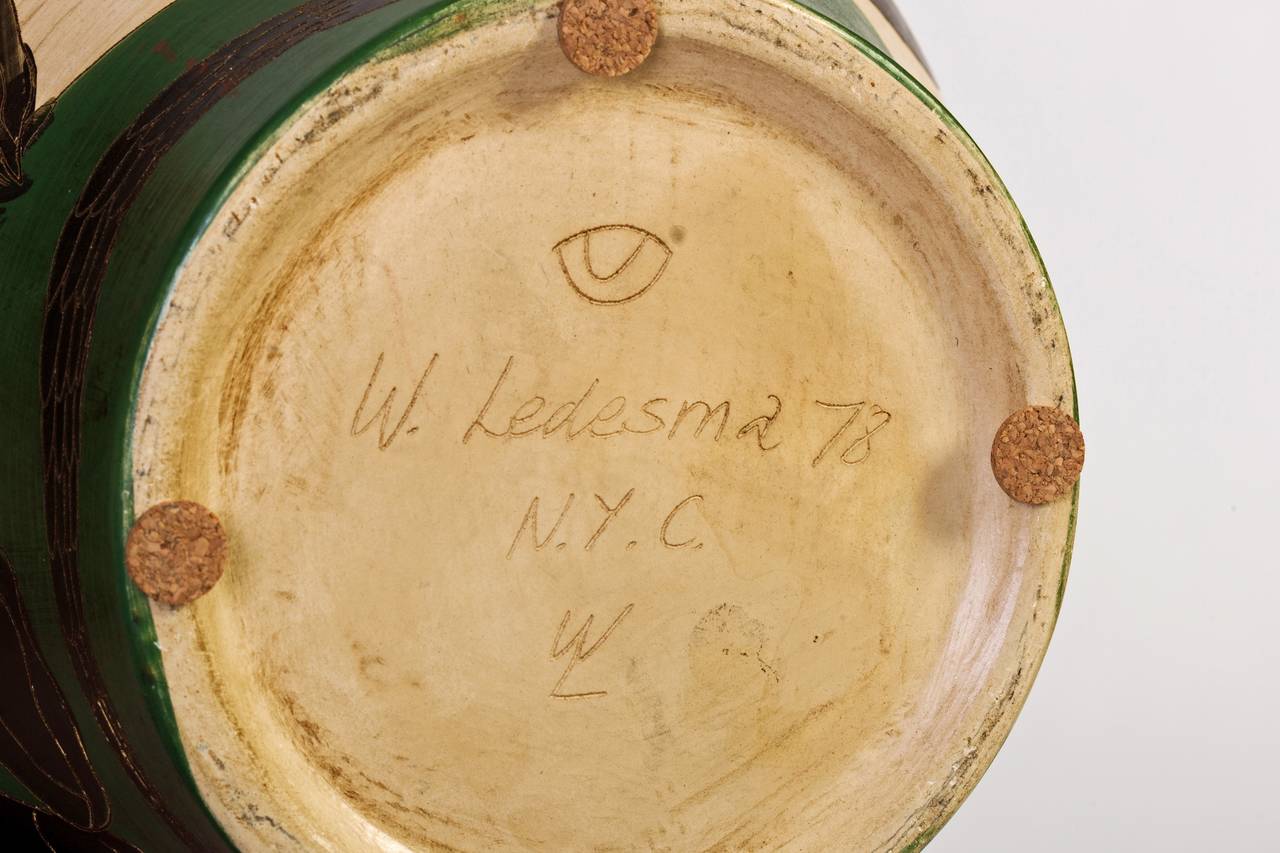 Late 20th Century Rare and Early Large Ledesma Ceramic Vase