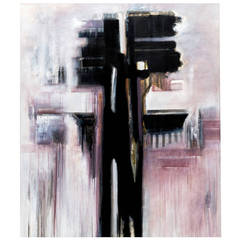 Modern Black & White Abstract Painting by Brazilian Artist Ivanilde Brunow 3