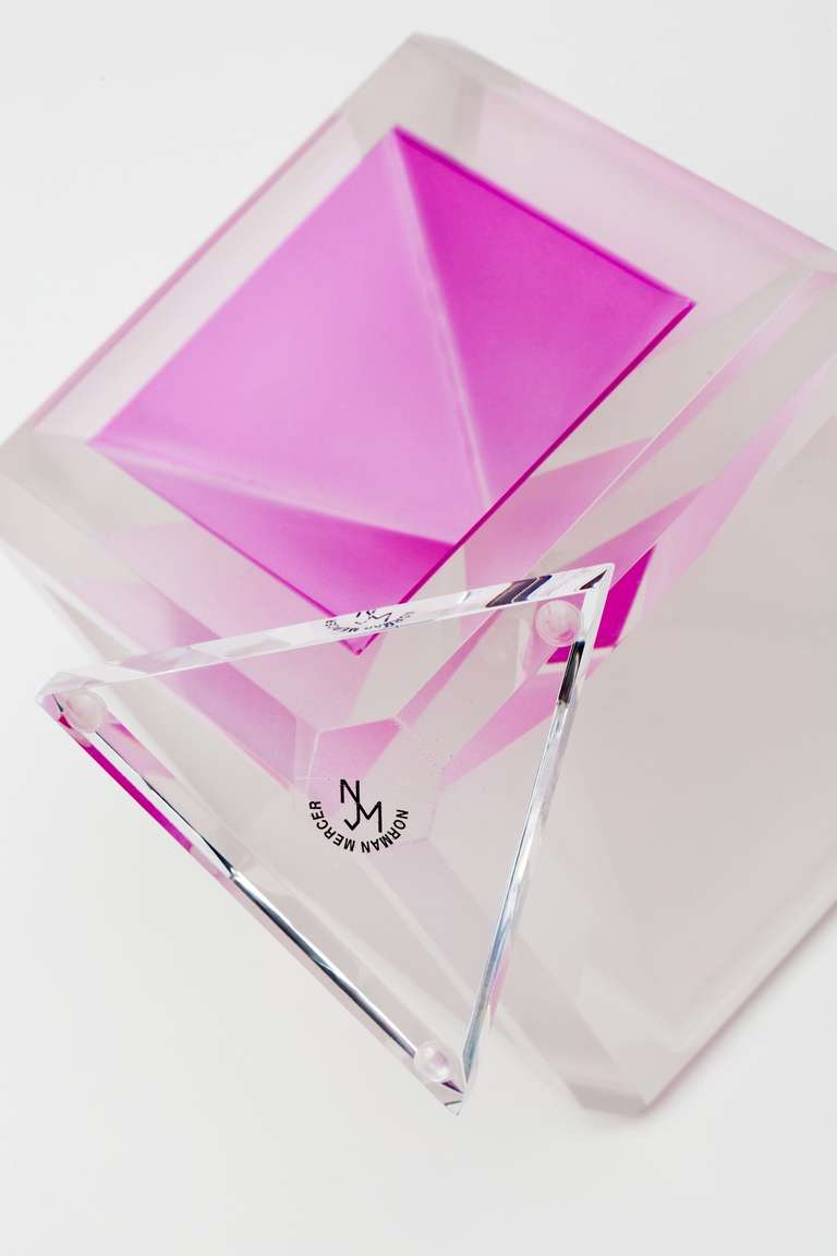 Lucite Cube Sculpture by Norman Mercer 1