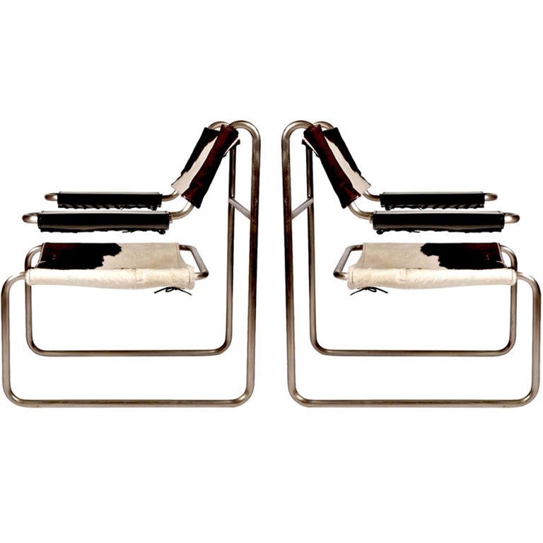 Paire de chaises tubulaires de style moderniste Bauhaus  en vente