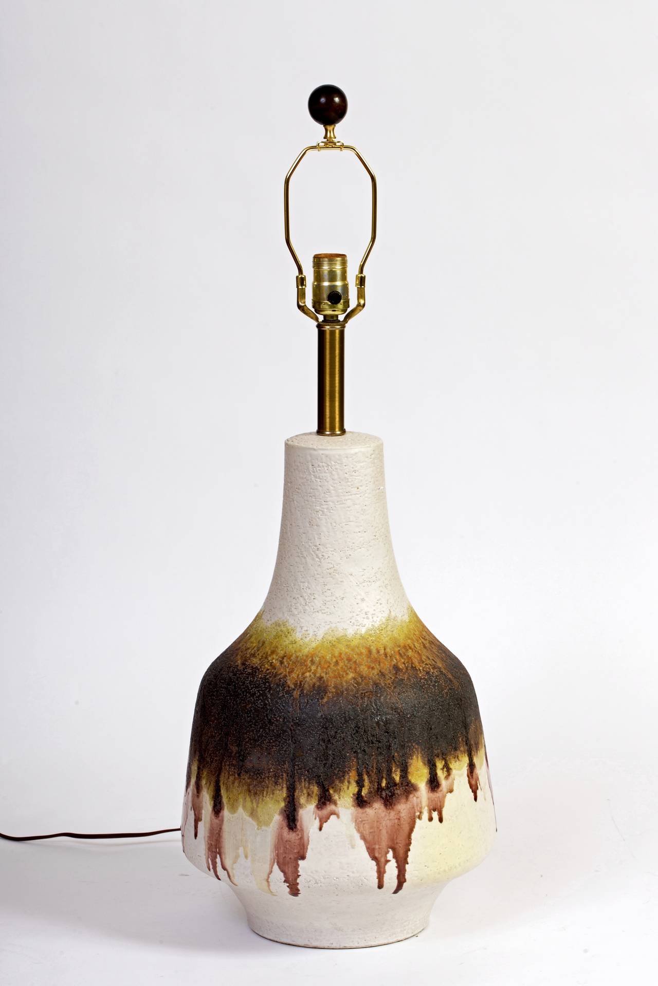 Einzigartiges Paar Fantoni-Keramik-Lampen im Angebot 1