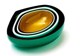 Green Geode Murano Bowl