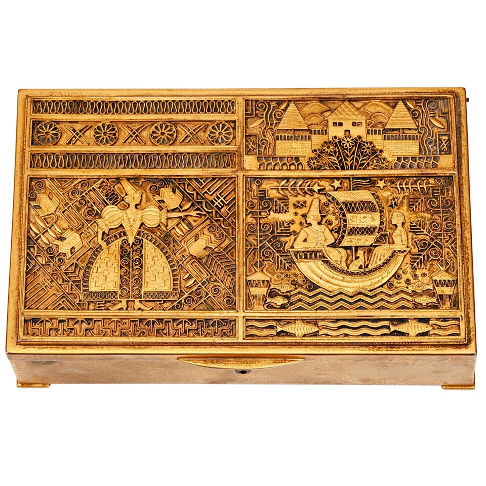 Stunning Gilt Bronze Scandinavian Box