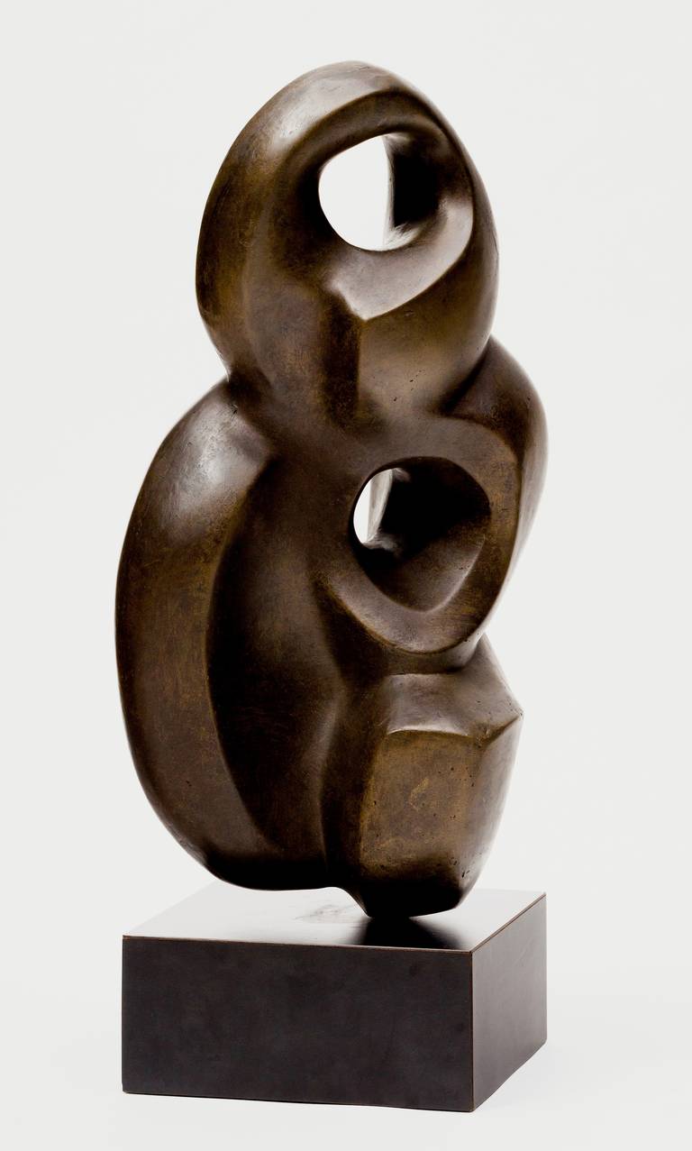 Stunning Biomorphic Plaster Sculpture with Bronze Overlay at 1stDibs