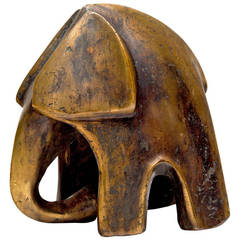Abstract Bronze Elephant Sculpture