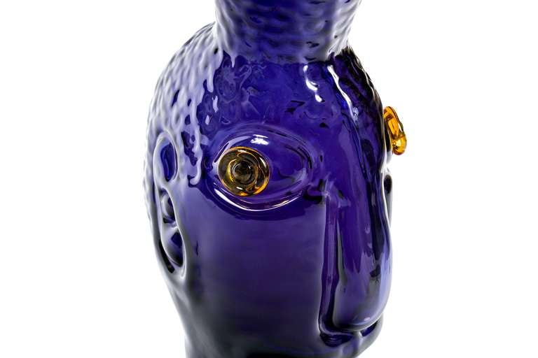 blue blenko vase