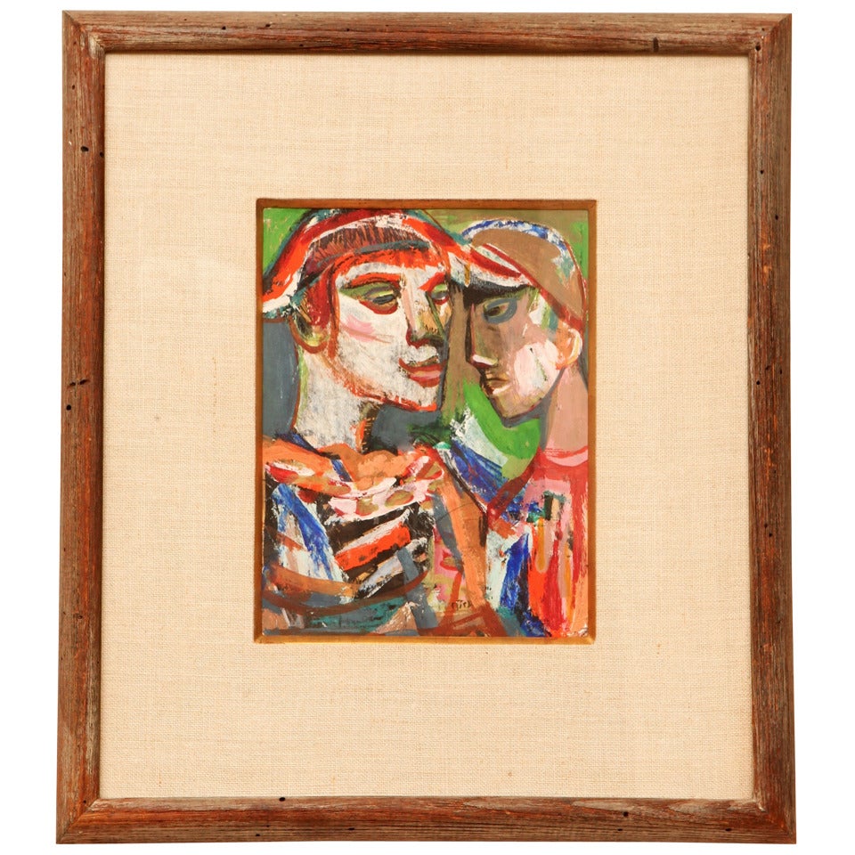 1950s Abstract Figural Portrait by Josef Presser For Sale
