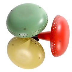 German Postwar Tri-Colored Mushroom Table Lamp