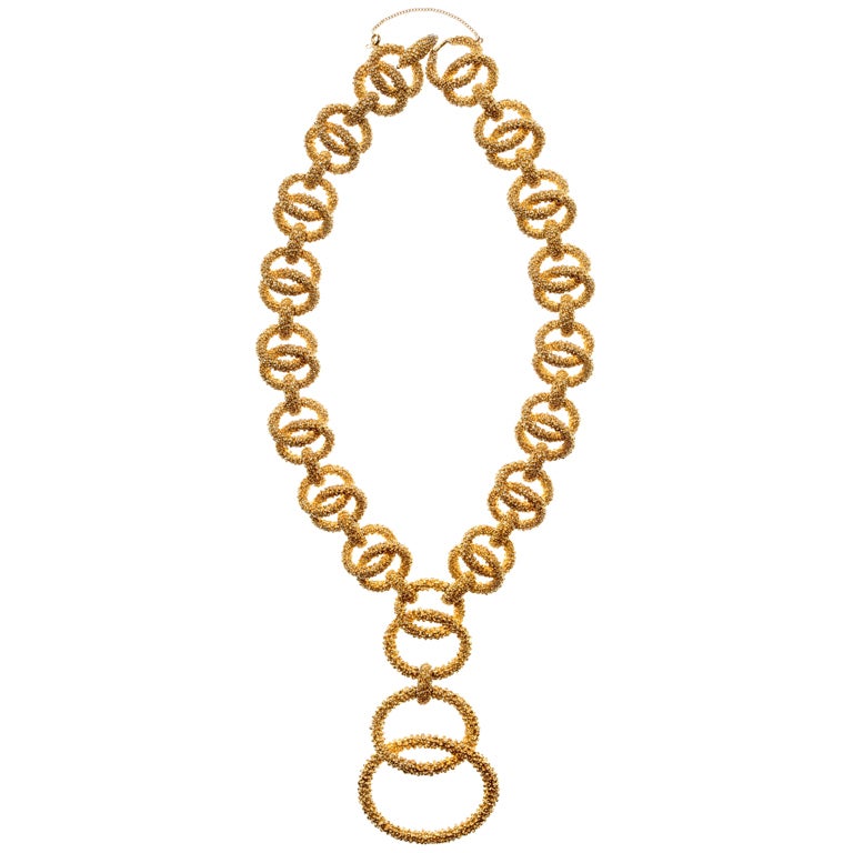 Gorgeous Gilt Panetta Necklace  For Sale