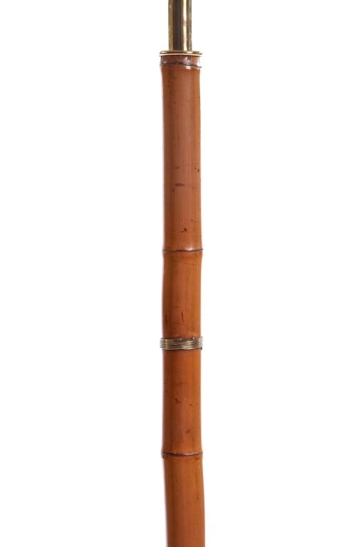 20th Century Bamboo and Brass Russel Wright Floor Lamp