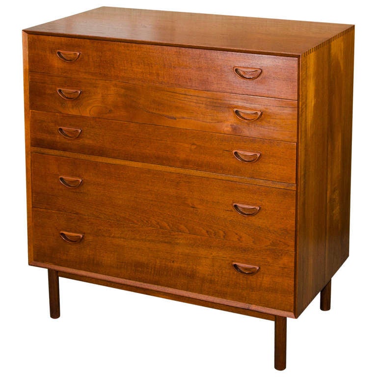 Mid Century Danish Solid Teak Dresser Peter Hvidt at 1stDibs
